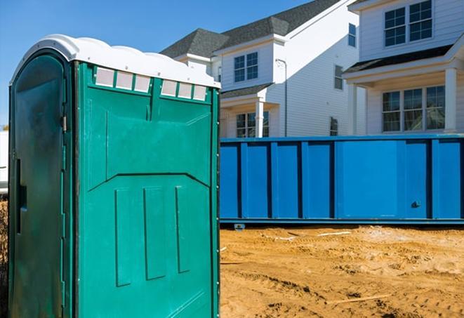 these porta potties offer peace of mind on a busy job site